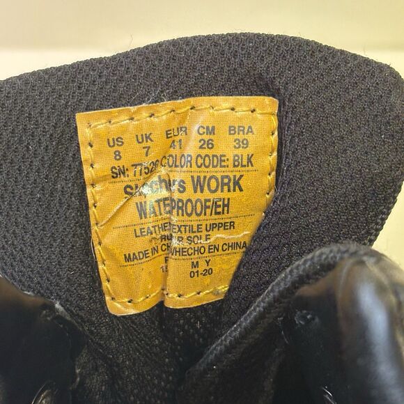 SKECHERS Tactical HydroGuard Hiking Work Boots Black Leather - Picture 10 of 12